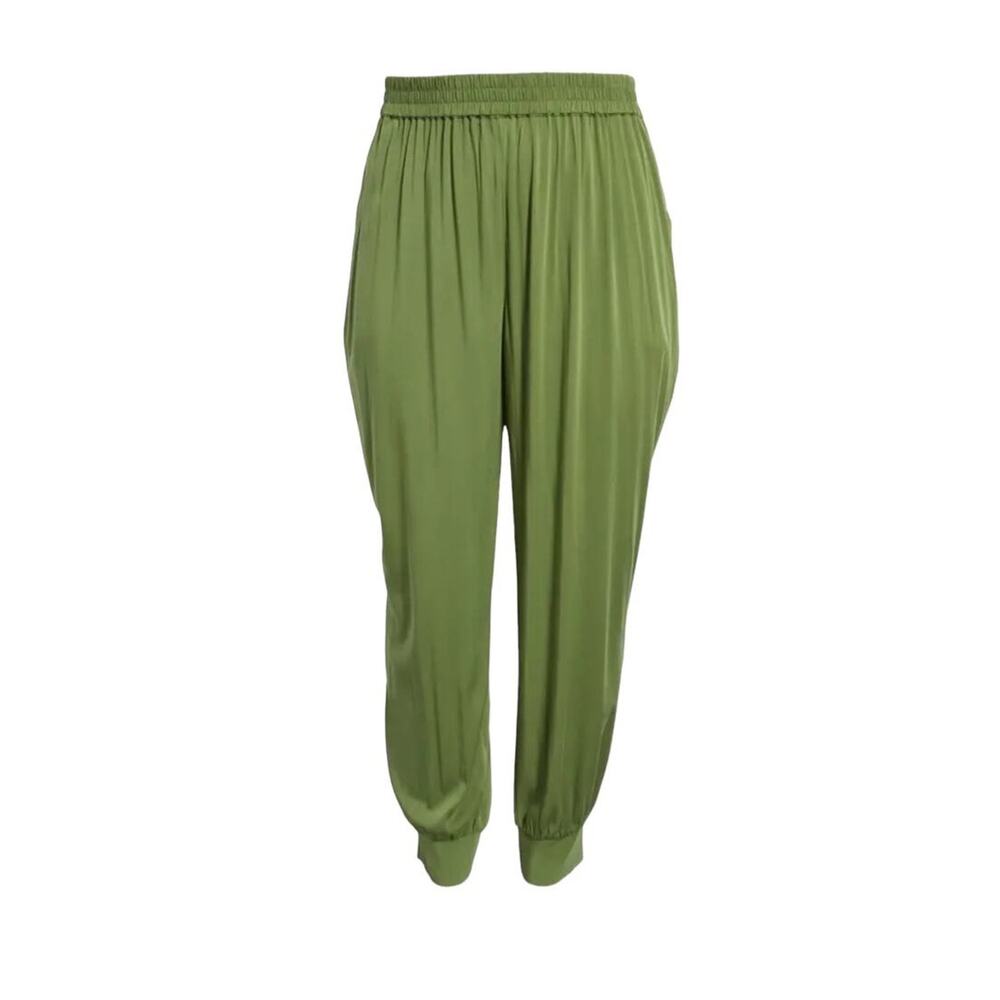 11 Honore pants Nicole drapey woven joggers green 3 (US 22-24)